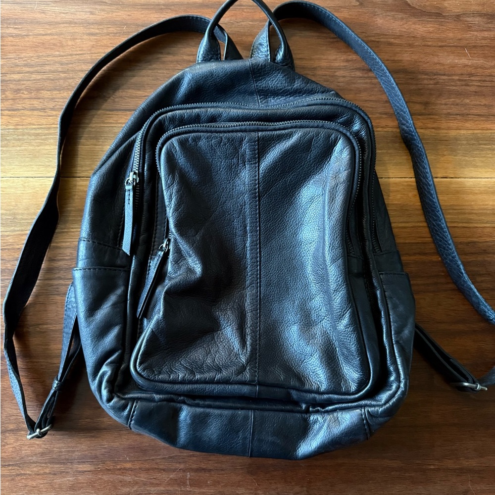 Black Leather Backpack